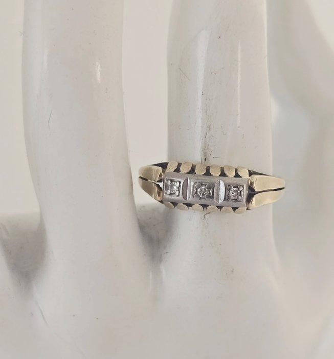 Zonder Minimumprijs - Ring - 14 karaat Geel goud, Witgoud -, Handtassen en Accessoires, Ringen