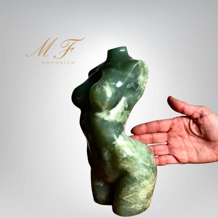 Prachtige grote jade buste. Gravure - Hoogte: 200 mm -, Collections, Minéraux & Fossiles