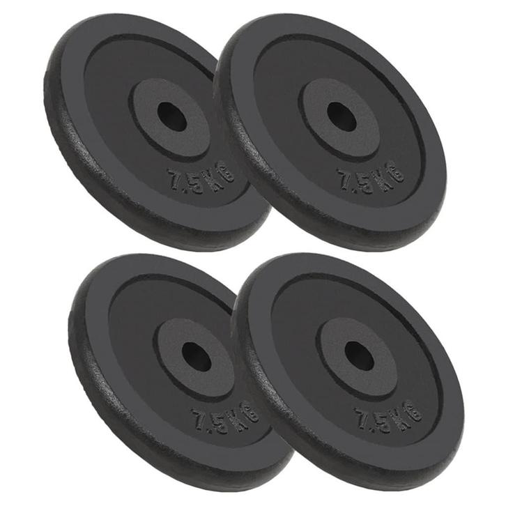 vidaXL Halterschijven 4 st 4x7,5 kg gietijzer, Sport en Fitness, Fitnessmaterialen, Nieuw, Verzenden