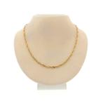 Gouden gedraaide gourmetschakel ketting | 50 cm | Midas, Ophalen of Verzenden, Gebruikt, Overige kleuren, Goud