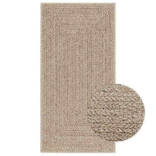 vidaXL Vloerkleed ZIZUR beige binnen en buiten 60x110 cm, Huis en Inrichting, Stoffering | Tapijten en Vloerkleden, Nieuw, Verzenden