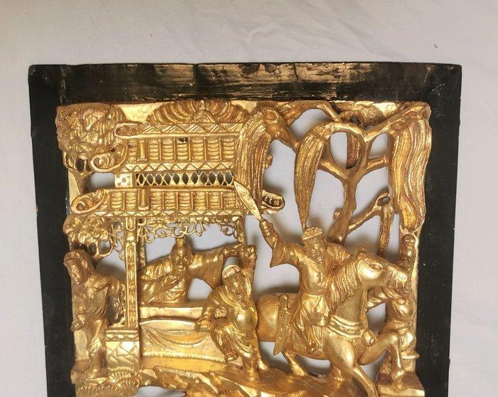 Houtsnijwerk paneel - Hout - China, Antiek en Kunst, Antiek | Overige Antiek