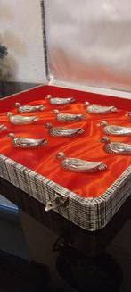 silea - Porte couteau (12) - canards - Plaqué(e) argent, Antiquités & Art, Antiquités | Meubles | Tables