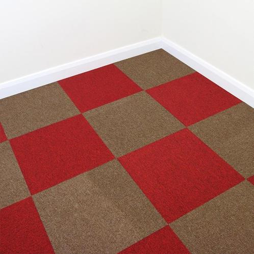 40 x Tapijttegels - Rood en Zand kleur- 50x50cm 10m2, Maison & Meubles, Ameublement | Tapis & Moquettes, Envoi