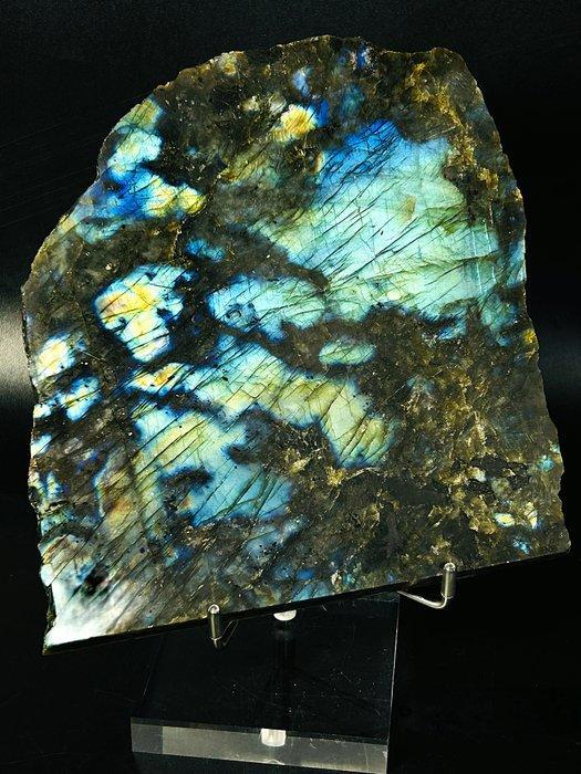 Opvallende labradorietplaat – Blauw, Groen & Goud, Verzamelen, Mineralen en Fossielen