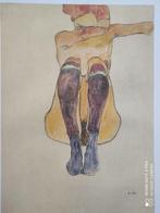 schiele - Egon Schiele - Nudo seduto con calze viola - 1994