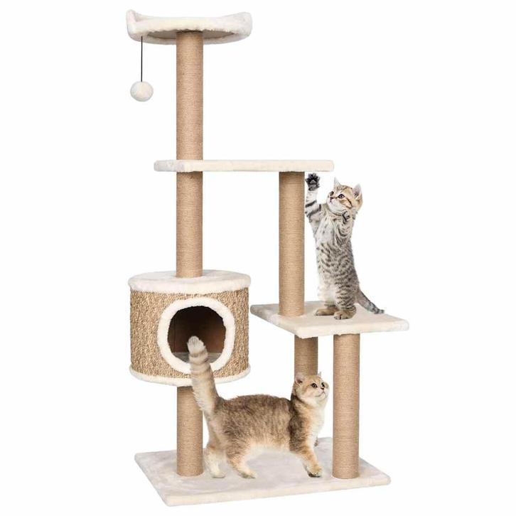 vidaXL Kattenmeubel met krabpalen 123 cm zeegras, Dieren en Toebehoren, Katten-accessoires, Nieuw, Verzenden