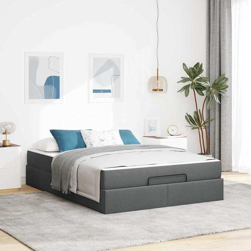 vidaXL Bedframe Donkergrijs 140 x 200 cm Stof, Huis en Inrichting, Slaapkamer | Bedden, Nieuw, Verzenden