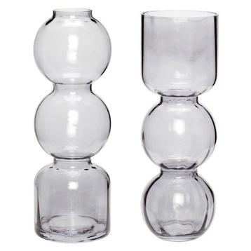 Hübsch - Lotte Knudsen - Vase (2) - Vases ronds gris (lot de