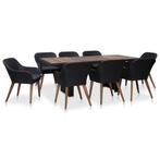 vidaXL 9-delige Tuinset met kussens poly rattan zwart, Tuin en Terras, Verzenden, Nieuw, Tuinset