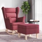 vidaXL Schommelstoel met voetenbank stof wijnrood, Huis en Inrichting, Fauteuils, Verzenden, Nieuw