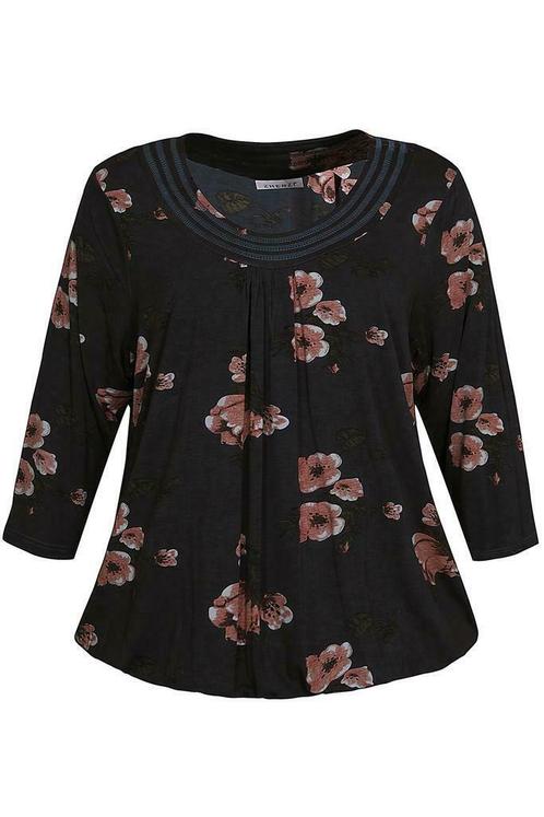 Shirt Zhenzi bloem print maat 50/52, Kleding | Dames, T-shirts, Verzenden