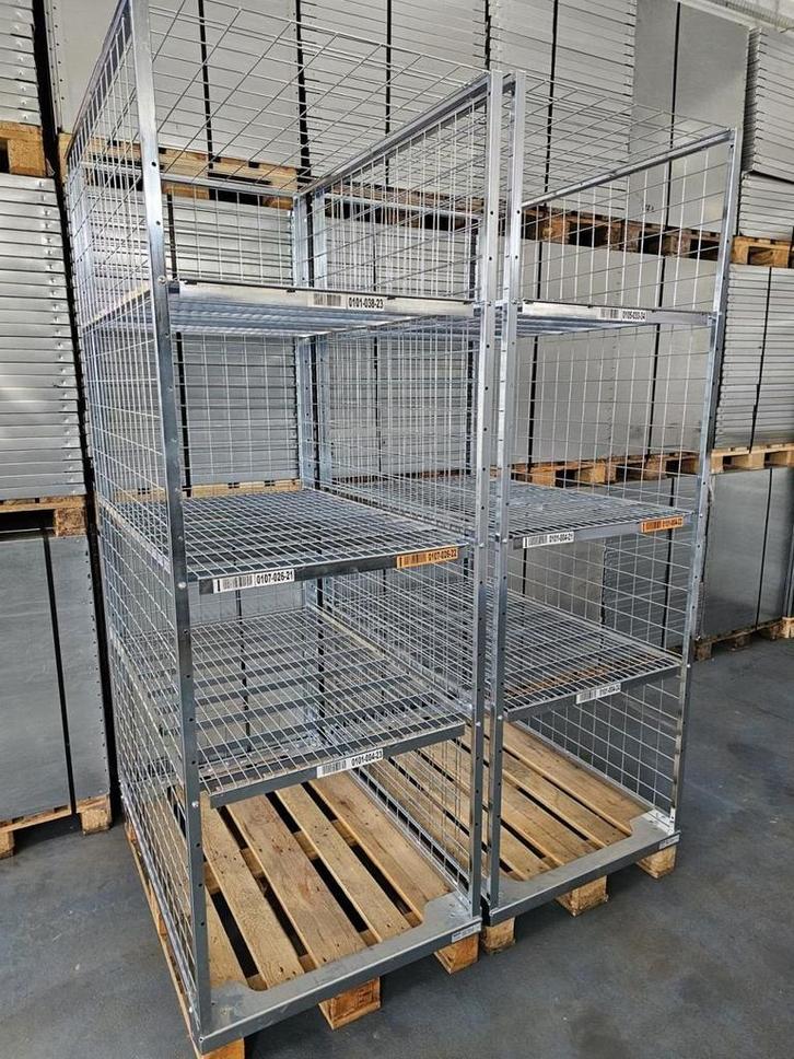 Pallet box 1200x800xH2200mm met 3 legborden (4 niveaus) als, Zakelijke goederen, Kantoor en Winkelinrichting | Magazijn, Stelling en Opslag