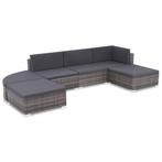 vidaXL 6-delige Loungeset met kussens poly rattan grijs, Tuin en Terras, Tuinsets en Loungesets, Verzenden, Nieuw, Loungeset