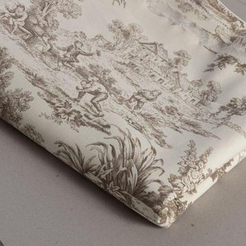 Verfijnd Toile de Jouy Taupe Dove Grey - Textiel  - 230 cm -