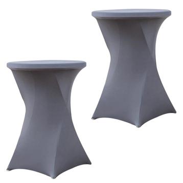 Set Van 2 Stuks! Statafelrok Grijs 80 CM Alora Tafelrok Voor