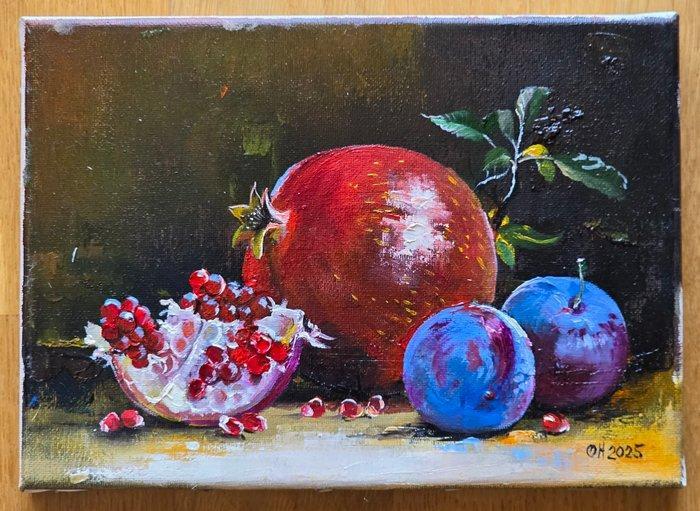 Alexander Nakonechnyi (XX-XXI) - Plums and pomegranates, Antiek en Kunst, Kunst | Schilderijen | Klassiek