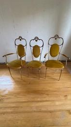 Chaise de salle à manger (3) - Laiton moulé - Ensemble rare, Huis en Inrichting, Nieuw