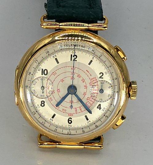 Swiss Geneve. - 18kt. Schanier Goldarmbanduhr - Chronograph, Handtassen en Accessoires, Horloges | Heren