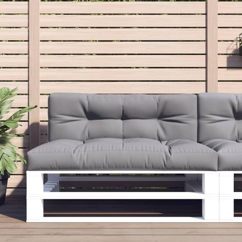 vidaXL Palletkussens 2 st stof grijs, Huis en Inrichting, Woonaccessoires | Kussens, Nieuw, Verzenden