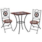 vidaXL 3-delige Bistroset mozaïek keramische tegel, Tuin en Terras, Verzenden, Nieuw