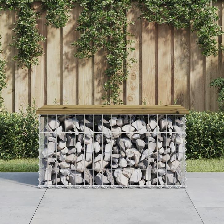 vidaXL Tuinbank schanskorfontwerp 83x44x42 cm geïmpregneerd, Tuin en Terras, Tuinsets en Loungesets, Nieuw, Verzenden