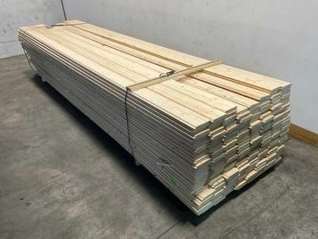 Veiling - 30x Vuren blokhutprofiel mes- en groef 420x14,5x2,, Doe-het-zelf en Bouw, Hout en Planken, Nieuw