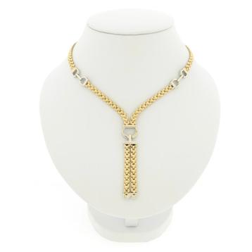 Bicolor gouden Bismarck schakel collier met vaste hanger... beschikbaar voor biedingen