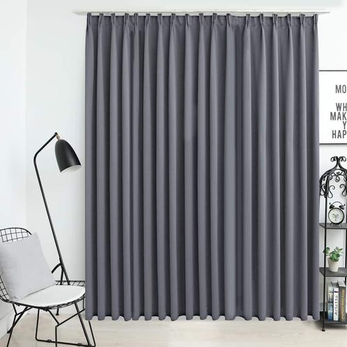 vidaXL Gordijn verduisterend met haken 290x245 cm grijs, Huis en Inrichting, Stoffering | Gordijnen en Lamellen, Nieuw, Verzenden