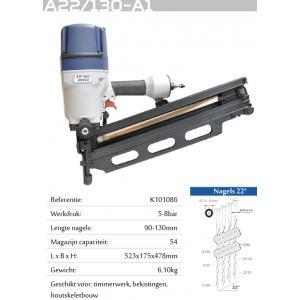 Kitpro basso a22/130-a1 tacker cloueuse pneumatique 90-130mm, Bricolage & Construction, Outillage | Outillage à main
