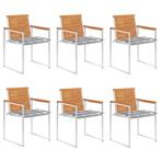 vidaXL Tuinstoelen 6 st met kussens massief acaciahout, Tuin en Terras, Tuinstoelen, Verzenden, Nieuw