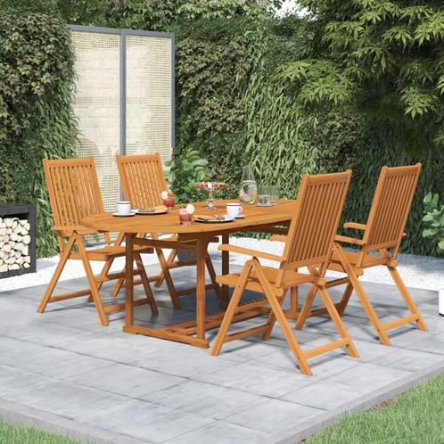 vidaXL Ensemble à manger de jardin 5 pcs Bois dacacia, Jardin & Terrasse, Ensembles de jardin, Neuf, Envoi