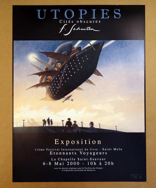 Schuiten, François - 1 Offset Print - Utopies Cités obscures, Boeken, Strips | Comics