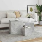 vidaXL Bijzettafels 3 st bewerkt hout betongrijs, Huis en Inrichting, Verzenden, Nieuw