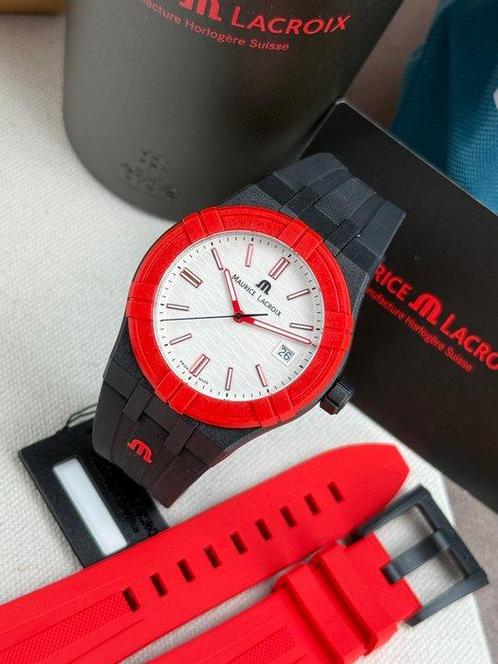 Maurice Lacroix - Aikon Tide Black, Red and White Special, Handtassen en Accessoires, Horloges | Heren