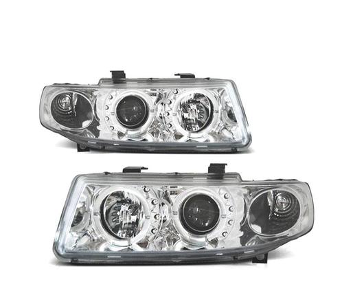 Phares Pour Seat Toledo Leon 99-05 Angel Eyes Chromé, Auto-onderdelen, Verlichting, Verzenden