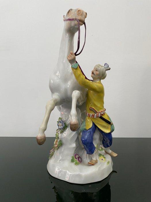 Meissen - Beeldje - Turco con cavallo bianco - Porselein, Antiek en Kunst, Antiek | Glaswerk en Kristal