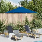vidaXL Parasol met houten paal 150x200 cm blauw, Tuin en Terras, Parasols, Verzenden, Nieuw