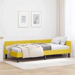 vidaXL Hoek Bed Frame met hoofdeinde Geel 90 cm x 190 cm, Huis en Inrichting, Slaapkamer | Bedden, Verzenden, Nieuw