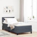 vidaXL Boxspring bed met hoofdeinde Donkergrijs 90 x 190 cm, Verzenden, Nieuw