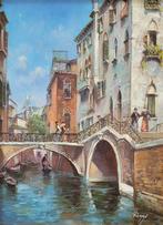 Paolo Rizzi (XX) - Venezia ~ Gondoles ~ Pont Vénitien au