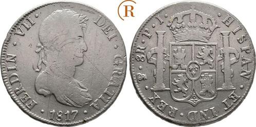 8 Reales Potosi 1817 Pj Bolivien: Ferdinand Vii, 1808-1825:, Postzegels en Munten, Munten | Amerika, Verzenden