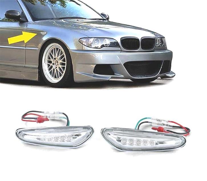 CLIGNOTANTS LATÉRAUX BMW E46 01-05 LED CHROMÉ, Auto-onderdelen, Verlichting, Verzenden