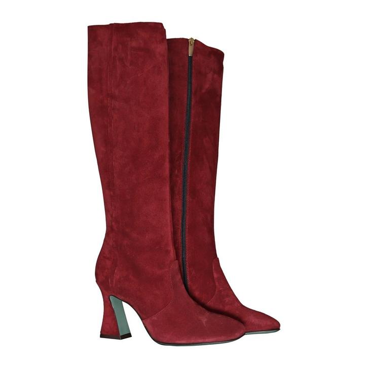 Paola Darcano • suede laarzen bordeaux • 38.5, Kleding | Dames, Schoenen, Rood, Nieuw, Verzenden