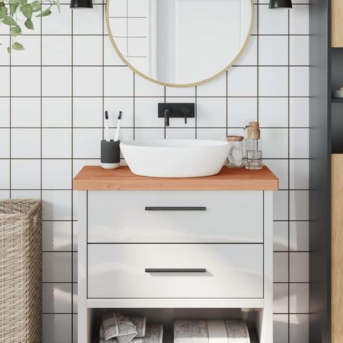 vidaXL Wastafelblad 80x40x4 cm massief beukenhout, Huis en Inrichting, Keuken | Keukenelementen, Nieuw, Verzenden