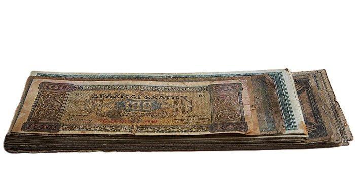 Collection thématique - 40 billets de banque grecs, Antiquités & Art, Antiquités | Jouets