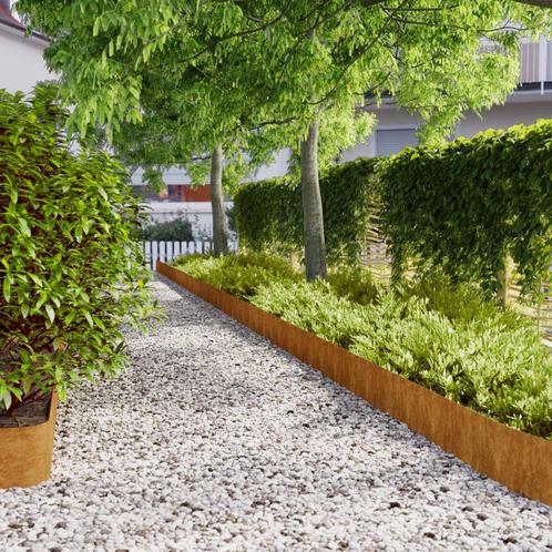 vidaXL Gazonranden 10 stuks 20x103 cm flexibel cortenstaal, Tuin en Terras, Bielzen en Borduren, Nieuw, Verzenden