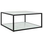 vidaXL Salontafel 80x80x35 cm gehard glas wit, Huis en Inrichting, Tafels | Salontafels, Verzenden, Nieuw