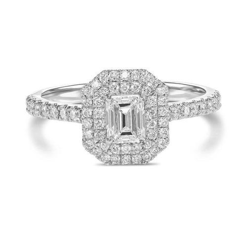 Verlovingsring - 18 karaat Witgoud -  0.86ct. tw. Diamant, Bijoux, Sacs & Beauté, Bijoux anciens