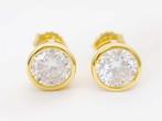 Veiling - Oorbellen geel rond briljant 2.00 ct, Handtassen en Accessoires, Oorbellen, Nieuw